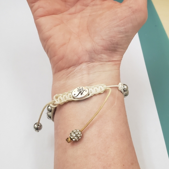 Joseph Nogucci,  glitter glam beaded silver glitz adjustable bracelet - Picture 7 of 11